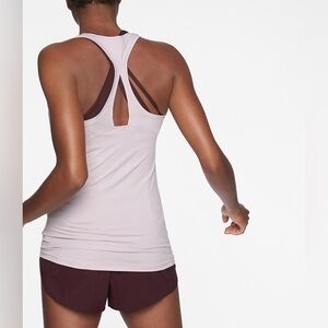 Athleta XS Soft Lilac /Lavender Limitless Keyhole Fitted Tank Top EUC